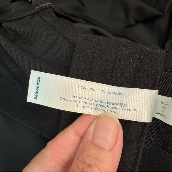 Cacique Swim Balconette Bathing Top Black Full‎ Bra Adjustable Tankini - Picture 8 of 8